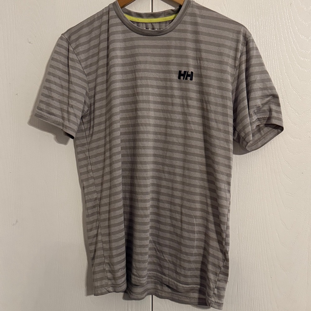 Men’s Helly Hansen HH Gray Striped Men's T-Shirt MEDIUM